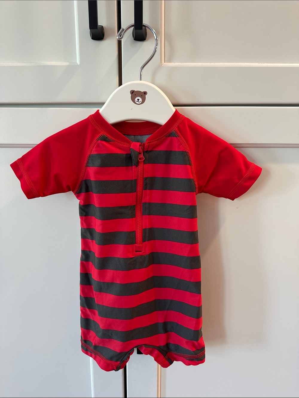 Leveret Zip-Front Raglan One-Piece Rashguard 6-12 Mo Swimsuit